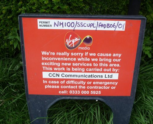 Virgin Media road sign