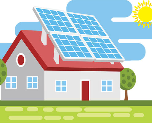 House with solar panel